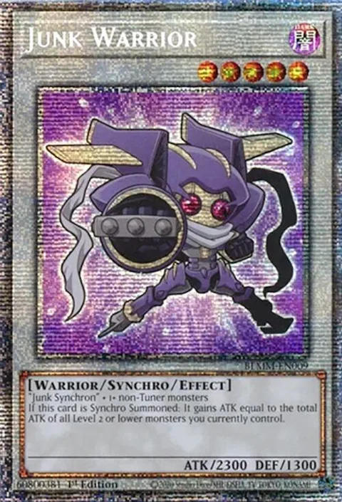 Junk Warrior Starlight Rare BLMM-EN009 Yu-Gi-Oh card from Battles of Legend: Monster Mayhem