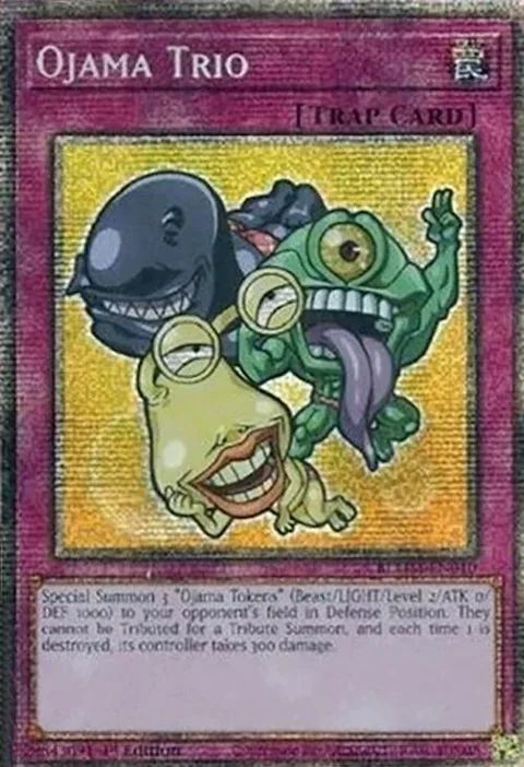 Ojama Trio Starlight Rare BLMM-EN010 Yu-Gi-Oh card from Battles of Legend: Monster Mayhem