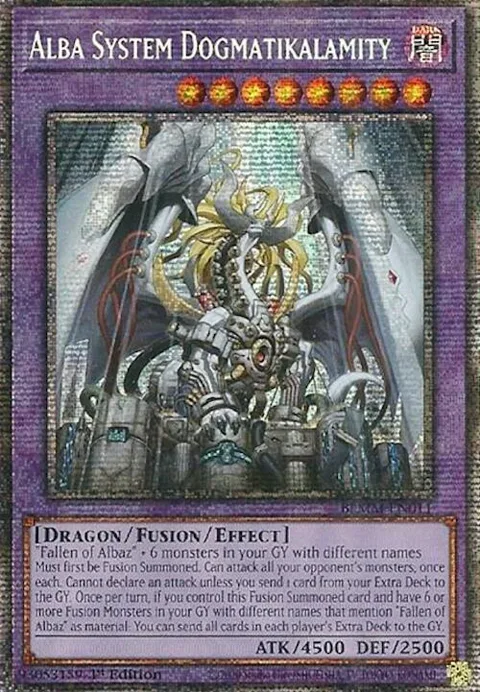 Alba System Dogmatikalamity Starlight Rare BLMM-EN011 Yu-Gi-Oh card from Battles of Legend: Monster Mayhem