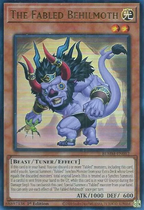 The Fabled Behilmoth BLMM-EN012 Yu-Gi-Oh card from Battles of Legend: Monster Mayhem
