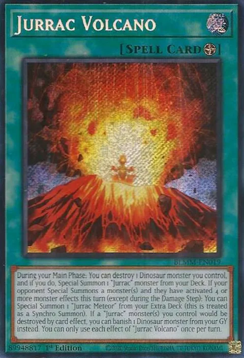 Jurrac Volcano BLMM-EN019 Yu-Gi-Oh card from Battles of Legend: Monster Mayhem