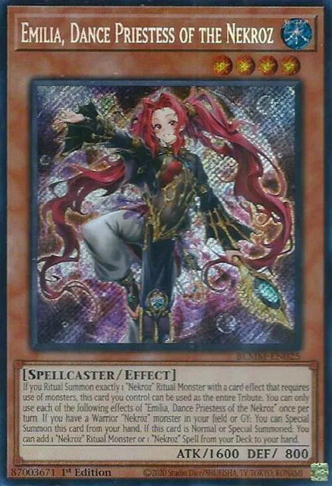 Emilia, Dance Priestess of the Nekroz BLMM-EN025 Yu-Gi-Oh card from Battles of Legend: Monster Mayhem
