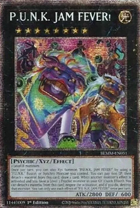 P.U.N.K. JAM FEVER! Starlight Rare BLMM-EN051 Yu-Gi-Oh card from Battles of Legend: Monster Mayhem