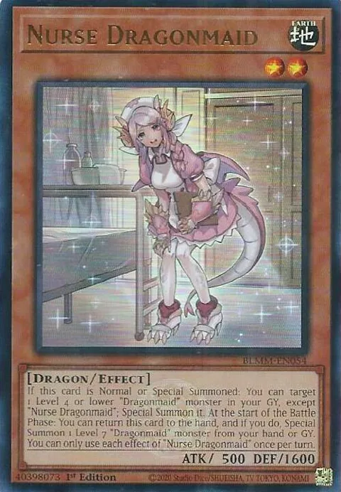 Nurse Dragonmaid BLMM-EN054 Yu-Gi-Oh card from Battles of Legend: Monster Mayhem
