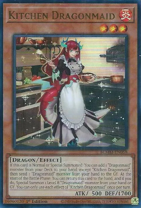 Kitchen Dragonmaid BLMM-EN058 Yu-Gi-Oh card from Battles of Legend: Monster Mayhem