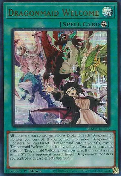 Dragonmaid Welcome BLMM-EN066 Yu-Gi-Oh card from Battles of Legend: Monster Mayhem