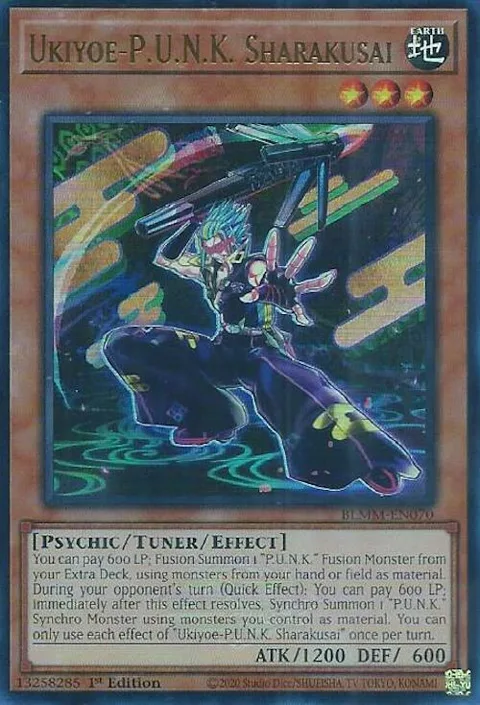 Ukiyoe-P.U.N.K. Sharakusai BLMM-EN070 Yu-Gi-Oh card from Battles of Legend: Monster Mayhem