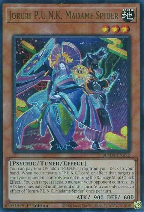 Joruri-P.U.N.K. Madame Spider BLMM-EN072 Yu-Gi-Oh card from Battles of Legend: Monster Mayhem