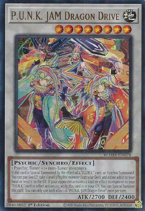P.U.N.K. JAM Dragon Drive BLMM-EN078 Yu-Gi-Oh card from Battles of Legend: Monster Mayhem