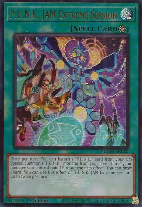 P.U.N.K. JAM Extreme Session BLMM-EN080 Yu-Gi-Oh card from Battles of Legend: Monster Mayhem