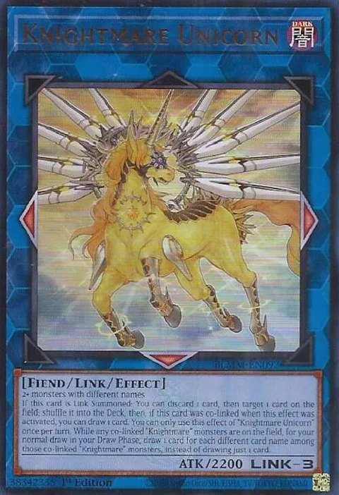 Knightmare Unicorn BLMM-EN092 Yu-Gi-Oh card from Battles of Legend: Monster Mayhem