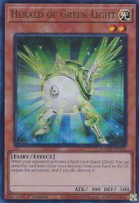 Herald of Green Light BLMM-EN102 Yu-Gi-Oh card from Battles of Legend: Monster Mayhem
