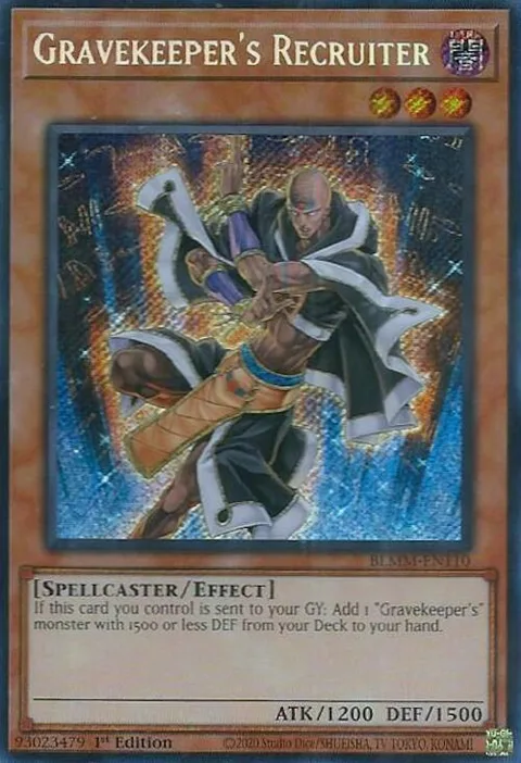 Gravekeeper's Recruiter BLMM-EN110 Yu-Gi-Oh card from Battles of Legend: Monster Mayhem