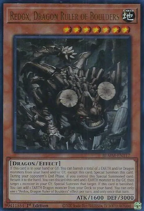 Redox, Dragon Ruler of Boulders BLMM-EN117 Yu-Gi-Oh card from Battles of Legend: Monster Mayhem