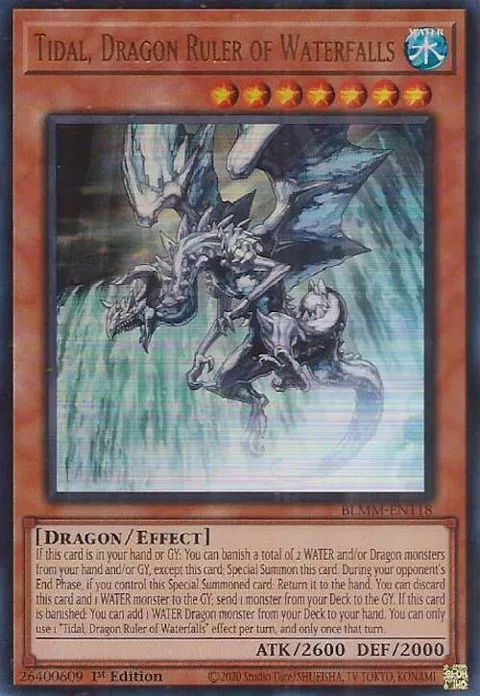 Tidal, Dragon Ruler of Waterfalls BLMM-EN118 Yu-Gi-Oh card from Battles of Legend: Monster Mayhem