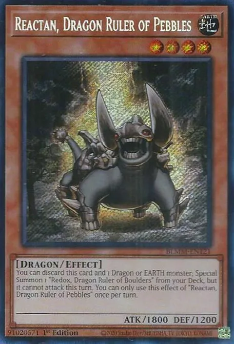 Reactan, Dragon Ruler of Pebbles BLMM-EN121 Yu-Gi-Oh card from Battles of Legend: Monster Mayhem