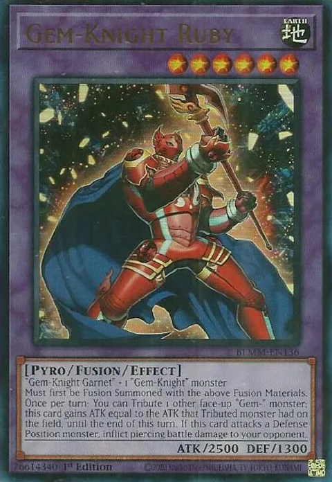 Gem-Knight Ruby BLMM-EN136 Yu-Gi-Oh card from Battles of Legend: Monster Mayhem