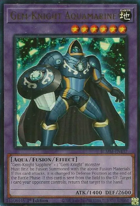 Gem-Knight Aquamarine BLMM-EN137 Yu-Gi-Oh card from Battles of Legend: Monster Mayhem