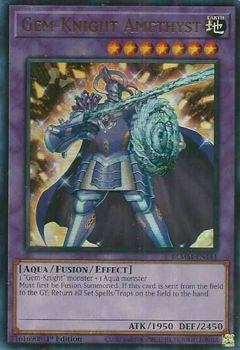Gem-Knight Amethyst BLMM-EN141 Yu-Gi-Oh card from Battles of Legend: Monster Mayhem