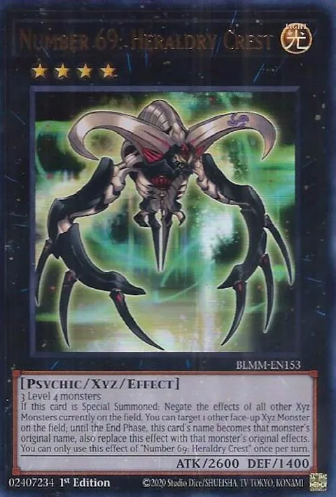 Number 69: Heraldry Crest BLMM-EN153 Yu-Gi-Oh card from Battles of Legend: Monster Mayhem