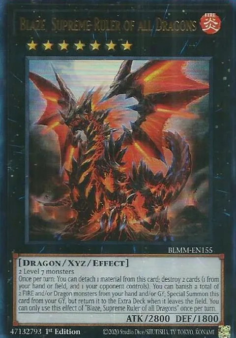 Blaze, Supreme Ruler of all Dragons BLMM-EN155 Yu-Gi-Oh card from Battles of Legend: Monster Mayhem