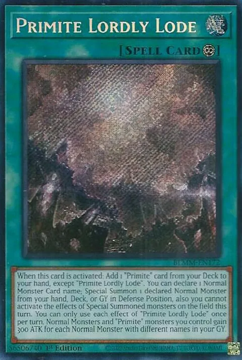 Primite Lordly Lode BLMM-EN172 Yu-Gi-Oh card from Battles of Legend: Monster Mayhem