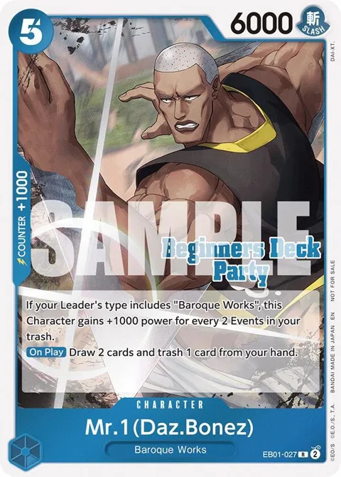 Mr. 1 Daz.Bonez Beginners Deck Party [ST-23] - [ST-28] Participation Pack EB01-027 One Piece card from One Piece Promotion Cards