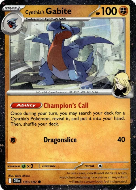 Cynthia's Gabite Cosmos Holo #103/182 Holofoil Pokémon card from Miscellaneous Cards & Products