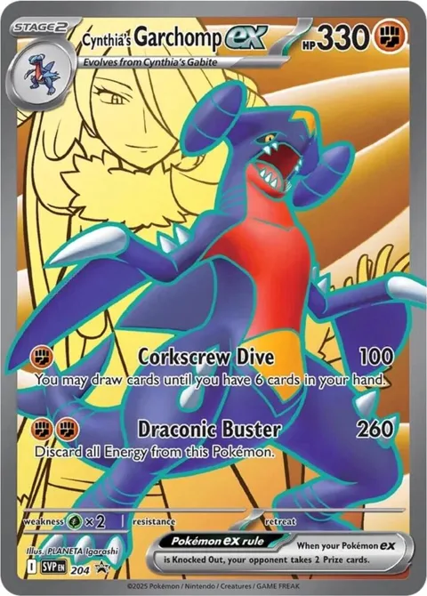 Cynthia's Garchomp ex #204 Holofoil Pokémon card from Scarlet & Violet Promo Cards