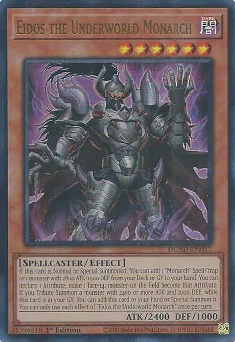 Eidos the Underworld Monarch DUAD-EN017 Yu-Gi-Oh card from Duelist's Advance