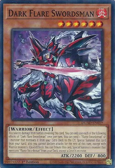 Dark Flare Swordsman DUAD-EN019 Yu-Gi-Oh card from Duelist's Advance