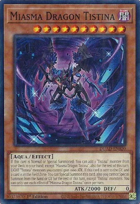 Miasma Dragon Tistina DUAD-EN020 Yu-Gi-Oh card from Duelist's Advance