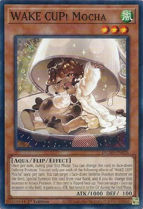 WAKE CUP! Mocha DUAD-EN028 Yu-Gi-Oh card from Duelist's Advance