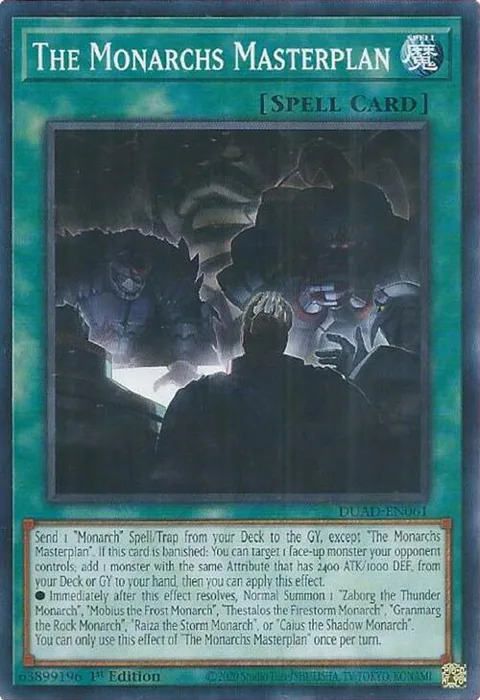 The Monarchs Masterplan DUAD-EN061 Yu-Gi-Oh card from Duelist's Advance