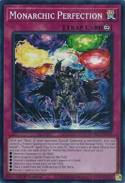 Monarchic Perfection DUAD-EN076 Yu-Gi-Oh card from Duelist's Advance