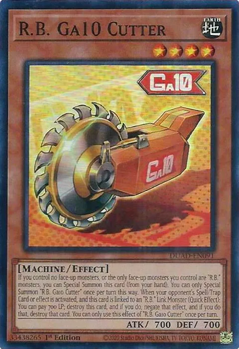 R.B. Ga10 Cutter DUAD-EN091 Yu-Gi-Oh card from Duelist's Advance