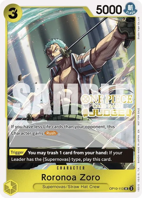 Roronoa Zoro Judge Pack Vol. 6 OP10-113 One Piece card from One Piece Promotion Cards