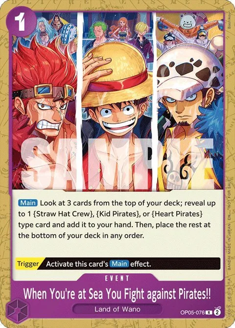 When You're at Sea You Fight against Pirates!! 2025 Pirates League Store Qualifier OP05-076 One Piece card from One Piece Promotion Cards