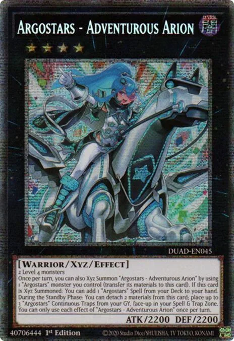 Argostars - Adventurous Arion Starlight Rare DUAD-EN045 Yu-Gi-Oh card from Duelist's Advance