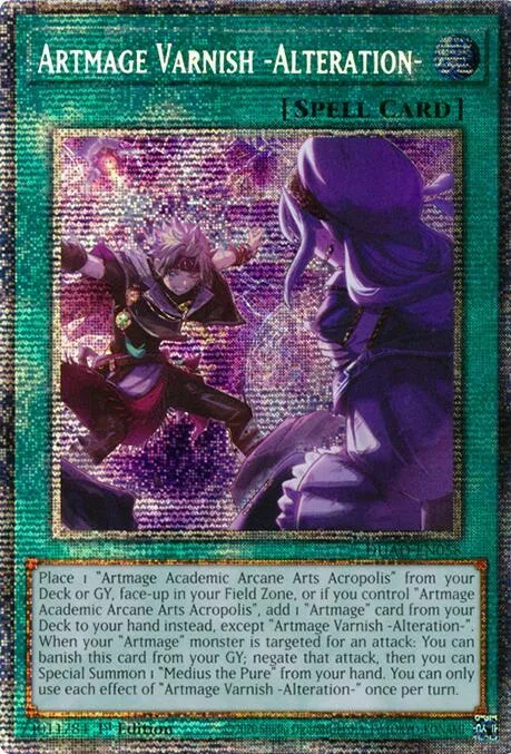 Artmage Varnish -Alteration- Starlight Rare DUAD-EN058 Yu-Gi-Oh card from Duelist's Advance