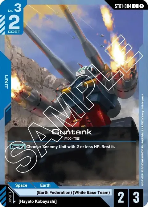 Guntank ST01-004 Gundam card from Starter Deck 01: Heroic Beginnings