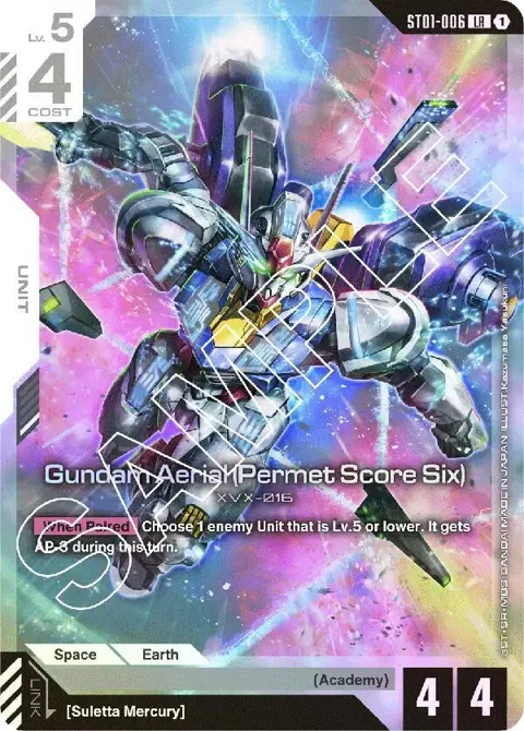 Gundam Aerial Permet Score Six ST01-006 Gundam card from Starter Deck 01: Heroic Beginnings