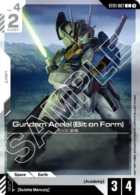 Gundam Aerial Bit on Form ST01-007 ST01 Gundam card from Starter Deck 01: Heroic Beginnings