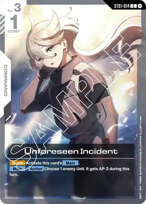Unforeseen Incident ST01-014 ST01 Gundam card from Starter Deck 01: Heroic Beginnings