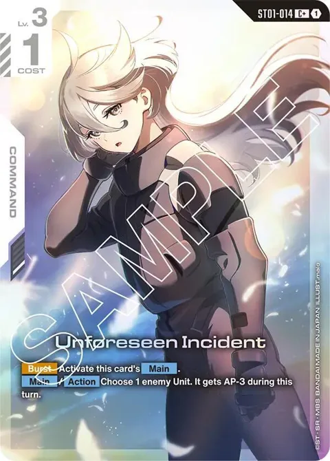 Unforeseen Incident C+ ST01-014 ST01 Gundam card from Starter Deck 01: Heroic Beginnings