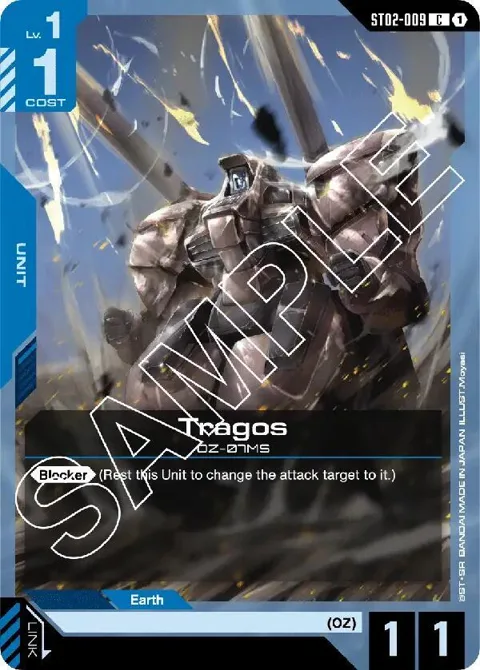 Tragos ST02-009 Gundam card from Starter Deck 02: Wings of Advance