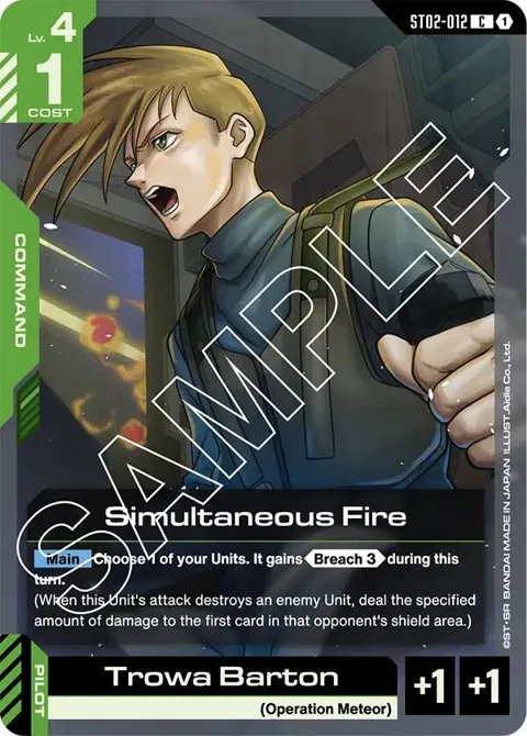 Simultaneous Fire ST02-012 ST02 Gundam card from Starter Deck 02: Wings of Advance
