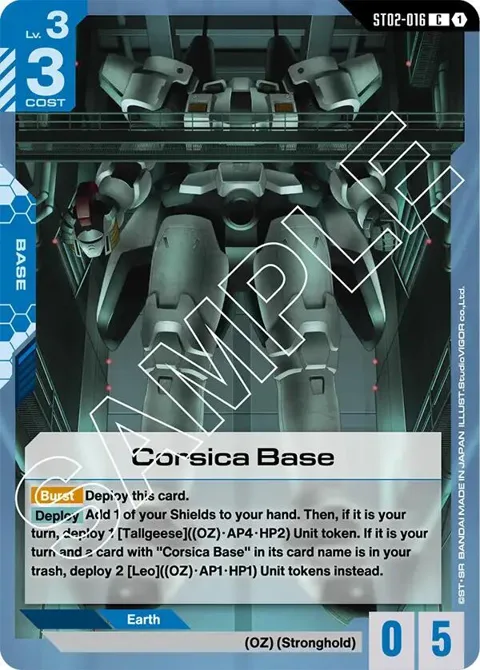 Corsica Base ST02-016 Gundam card from Starter Deck 02: Wings of Advance