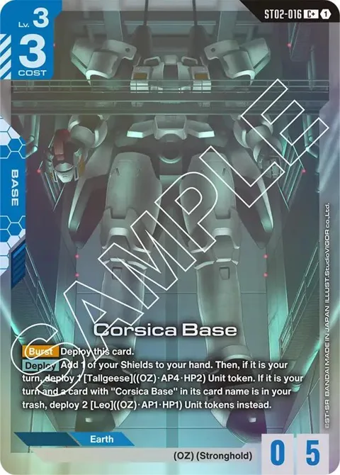 Corsica Base C+ ST02-016 Gundam card from Starter Deck 02: Wings of Advance