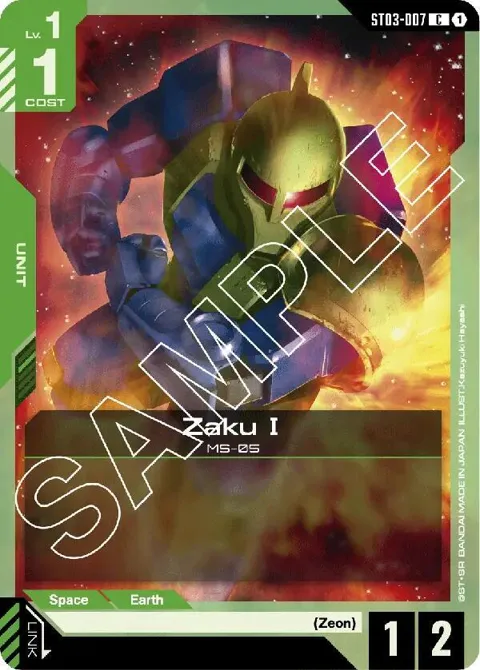 Zaku I ST03-007 ST03 Gundam card from Starter Deck 03: Zeon's Rush